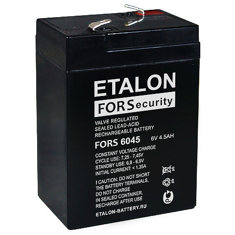 Аккумулятор ETALON FORS 6045 (6V 4.5 Aч 70x48x100)
