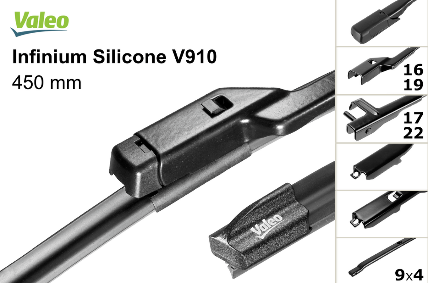 Щетка стеклоочистителя VALEO Infinium Silicone 450мм/18 V910 (бескаркасная) 744910