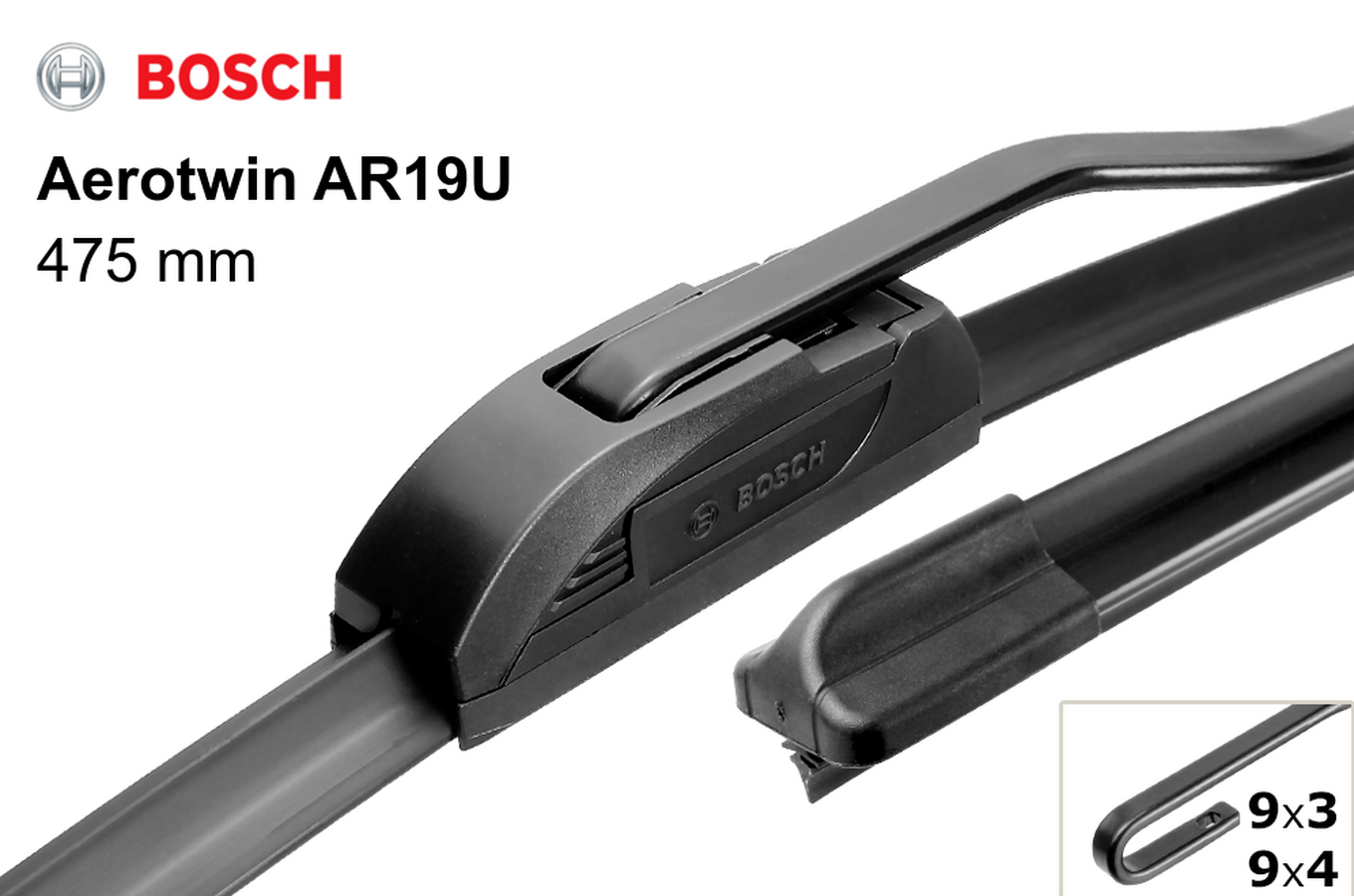 Щетка стеклоочистителя Bosch AeroTwin AR19U 475мм/19 (бескаркасная) 3 397 008 533