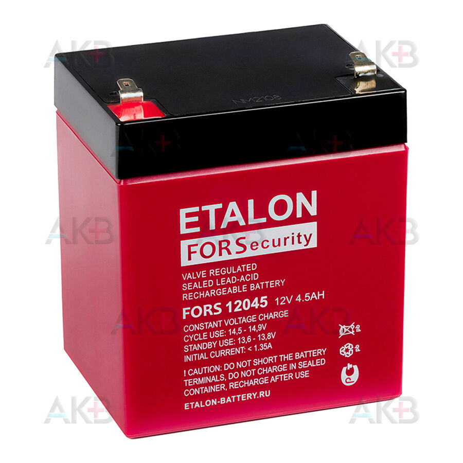 Аккумулятор ETALON FORS 12045, 12V 4.5Ah (90х70х102)