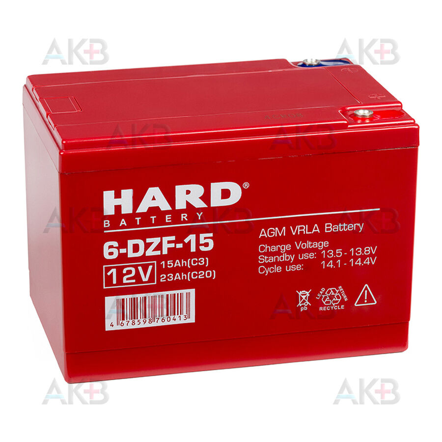 Аккумулятор HARD 12V 15Ah (151x100x108) 6-DZF-15