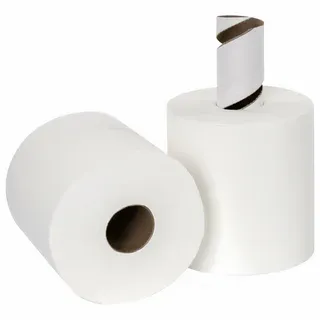 Бумажные полотенца рулон «Стандарт» mini, вн. Вытяжка 1-сл. белый 120 м/рулон Ø13 Ø6*19,5 12шт/уп 40уп/паллет