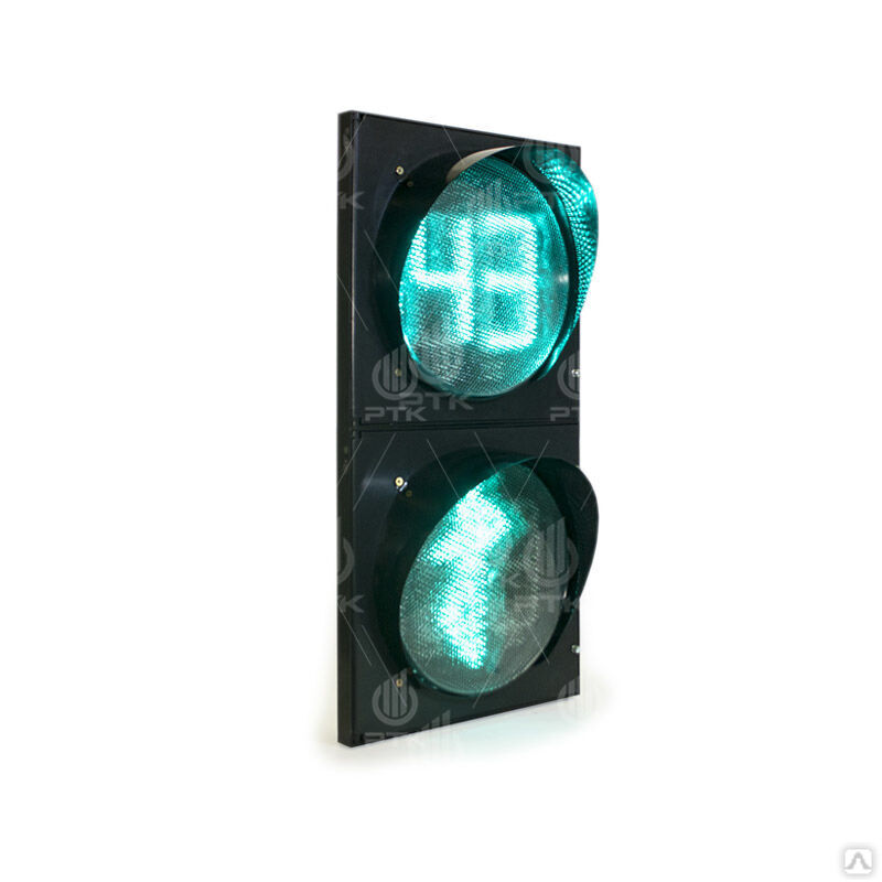 Пешеходный светофор П.1.1 с табло обратного отсчёта времени зелёного сигнала с программируемым УЗСП (Плоский корпус)