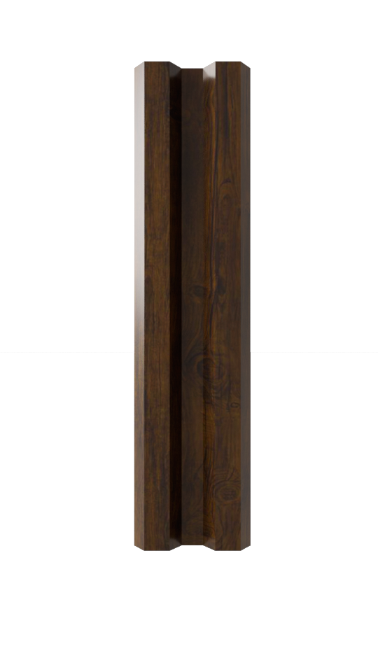 Штакетник 0,5х 75 мм, М-образный , темное дерево
