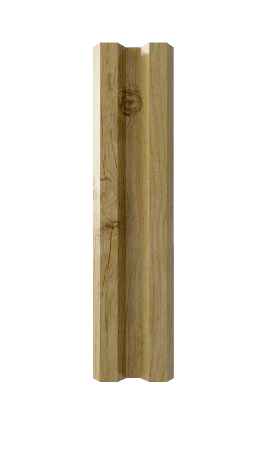 Штакетник 0,5х 75 мм, М-образный , светлое дерево