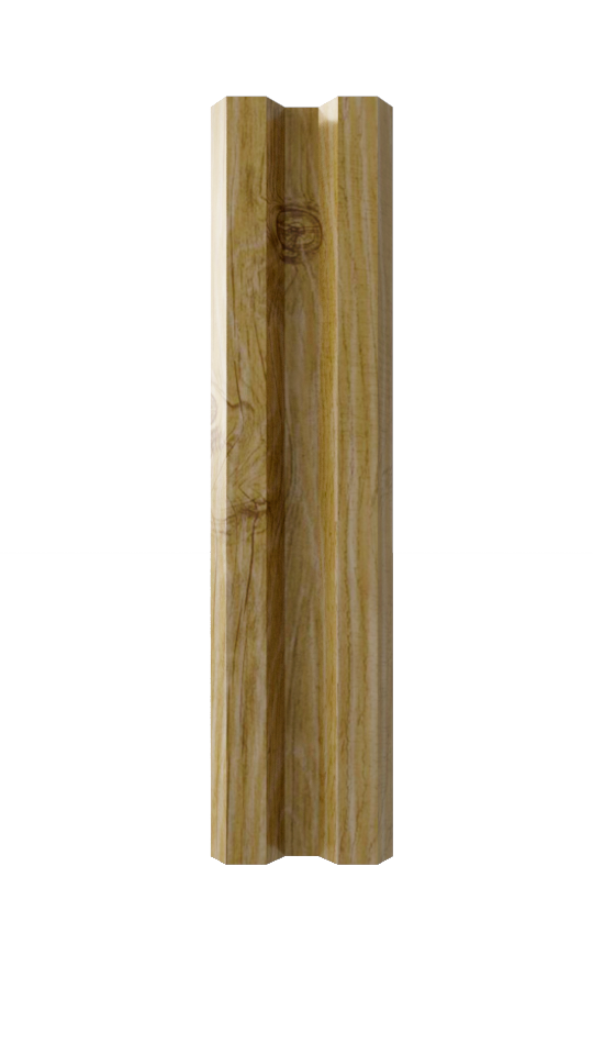 Штакетник 0,5х 75 мм, М-образный , светлое дерево 3D