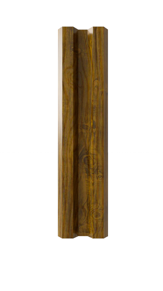 Штакетник 0,5х 75 мм, М-образный , темное дерево 3D
