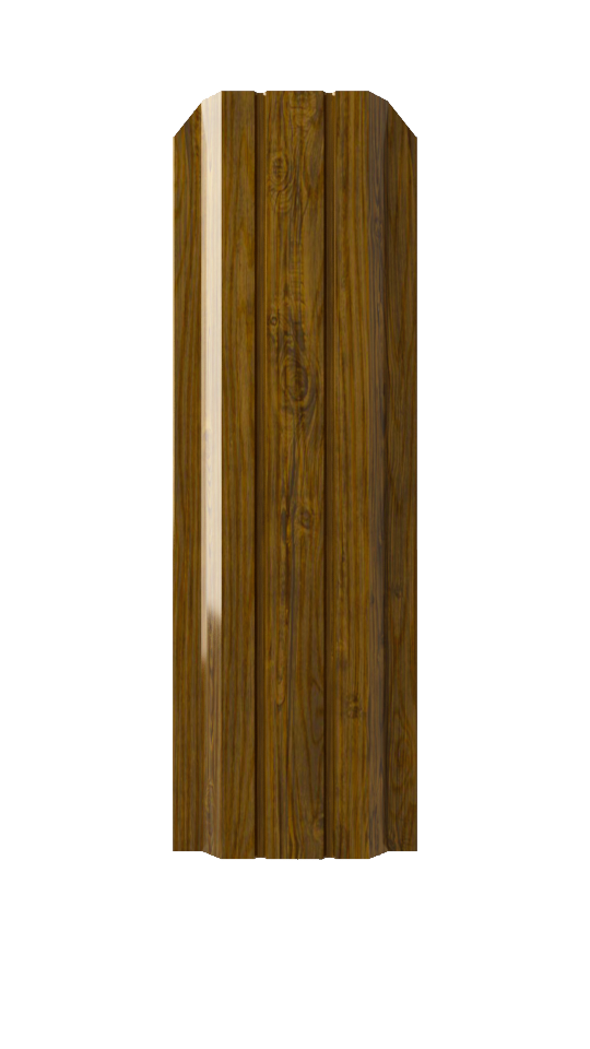 Штакетник 0,5х 100 мм, Persona, П-образный , темное дерево 3D