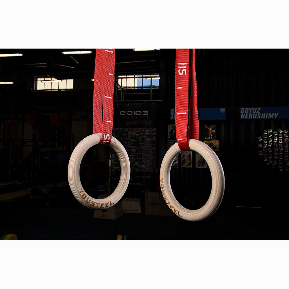 Кольца гимнастические 32 мм красные стропы