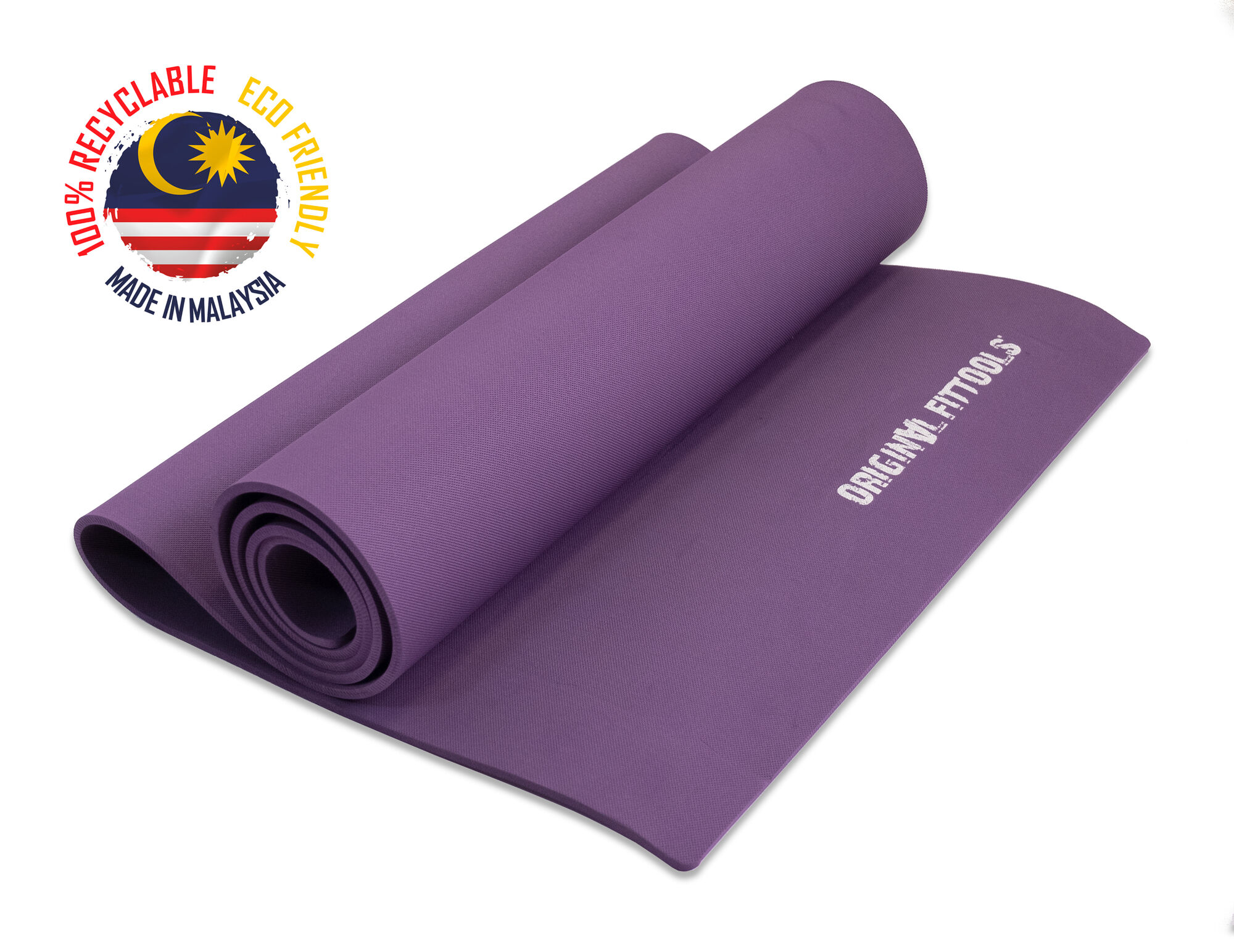 Коврик для йоги 1900х600х6 мм фиолетовый Original FitTools FT-YGM-6TPE (LAKSHMI)