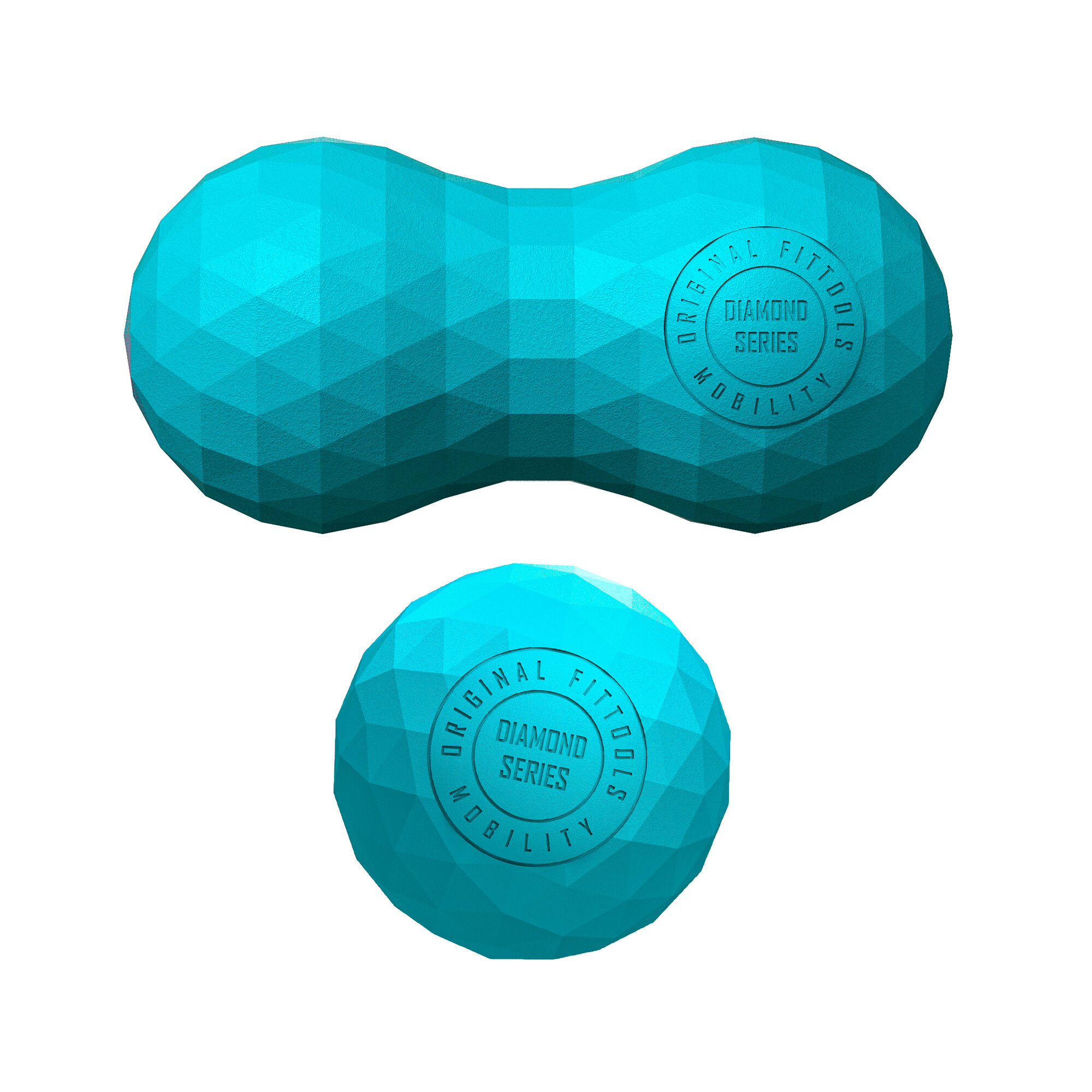 Комплект из двух мячей для МФР бирюзовый Original FitTools FT-DIAMOND-TQ 2