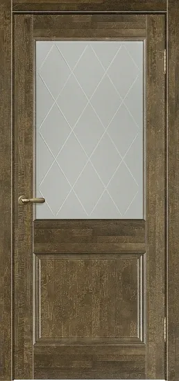 Двери межкомнатные Элегия-2 массив ольхи Античный орех, остекленная