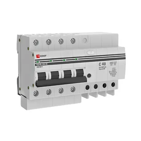 Дифференциальный автомат АД-4 S 40А/300 мА (хар. C, AC, электронный) 4,5кА EKF Proxima