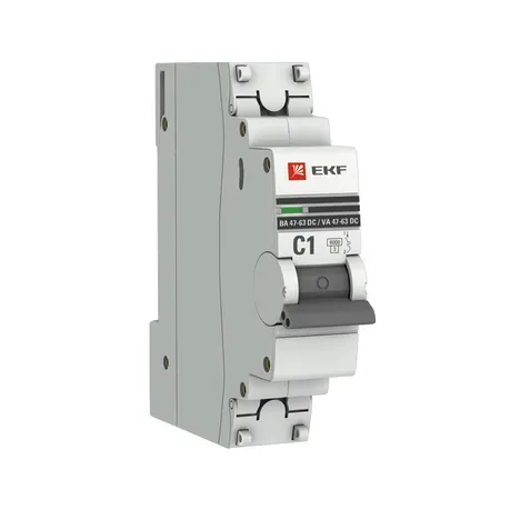 Автоматический выключатель 1P 1А (C) 6 кА ВА 47-63 DC EKF Proxima