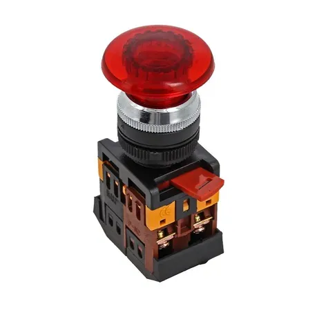 Кнопка AELA-22 красная с подсветкой NO+NC 380В Грибок EKF Proxima 10