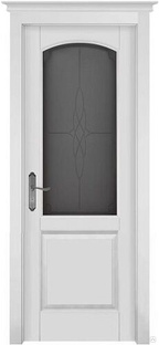 Двери межкомнатные Фоборг массив ольхи Эмаль белая, остекленная #1