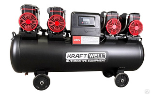 KraftWell KRW-AC1000-120L Компрессор поршневой безмасляный 1000 л/мин, 10 бар, 120 л, 380В #1