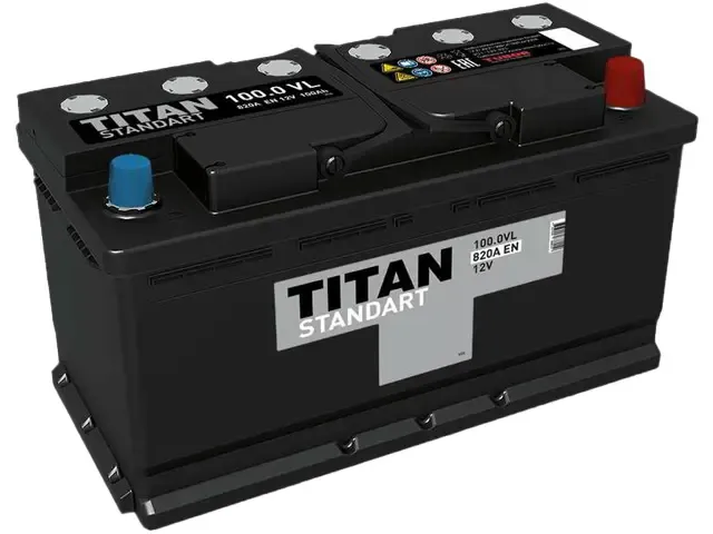 Аккумулятор TITAN Standart 100Ah О.П 820A