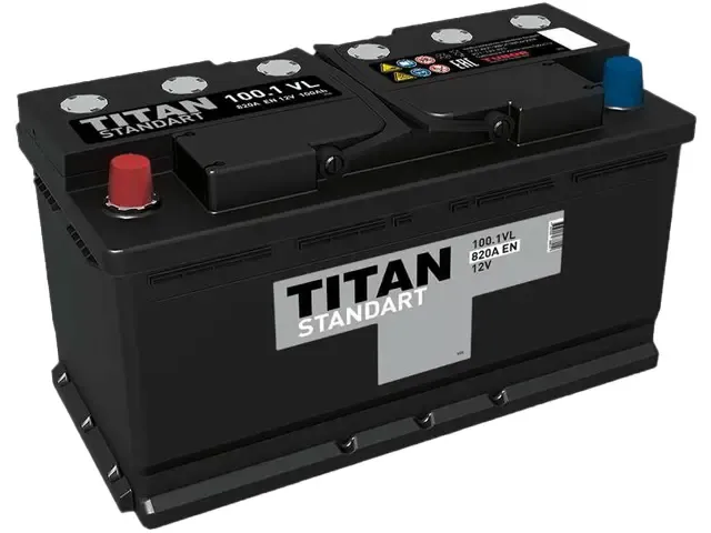 Аккумулятор TITAN Standart 100Ah П.П 820A