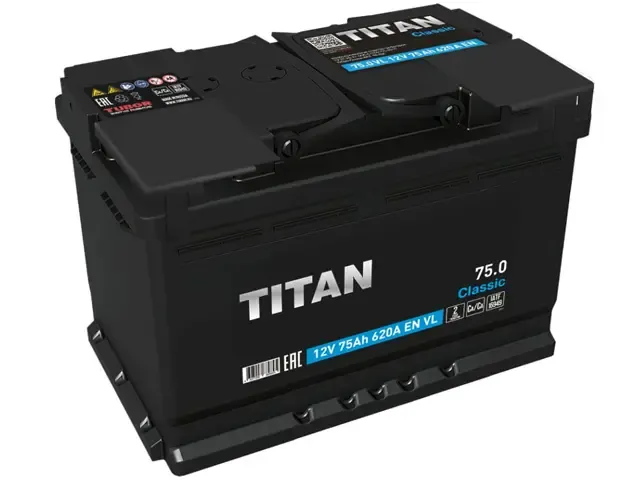 Аккумулятор TITAN Classic 75Ah О.П 620A