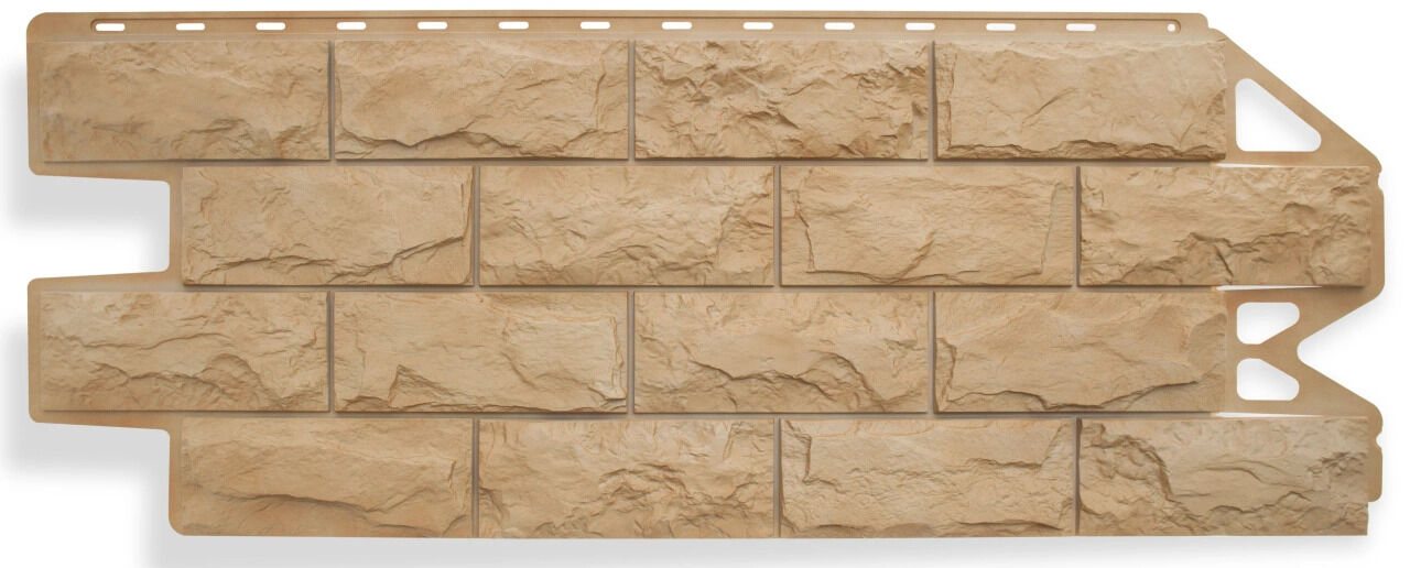 Фасадная панель АртФасад Тесанный камень 1170х450 цвет Песочный