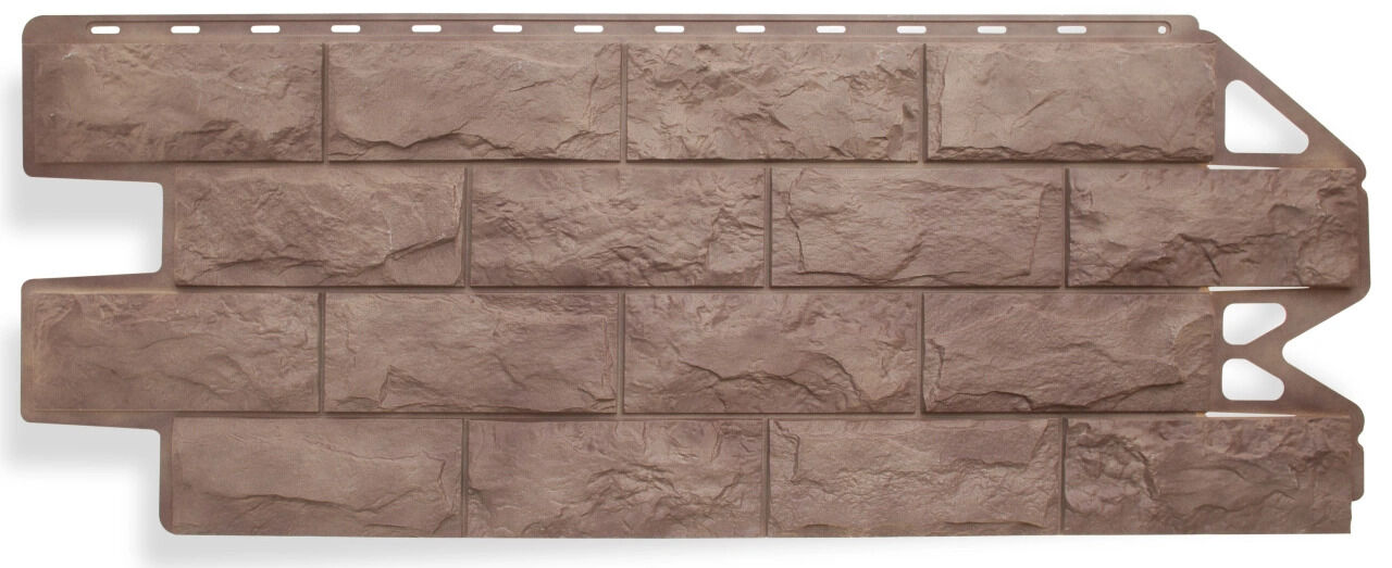 Фасадная панель АртФасад Тесанный камень 1170х450 цвет Глиняный