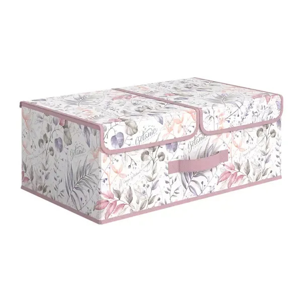 Коробка Valiant Botanic Lilac 30x20x50 см 30 л нетканый материал цвет белый/розовый VALIANT BOTANIC LILAC