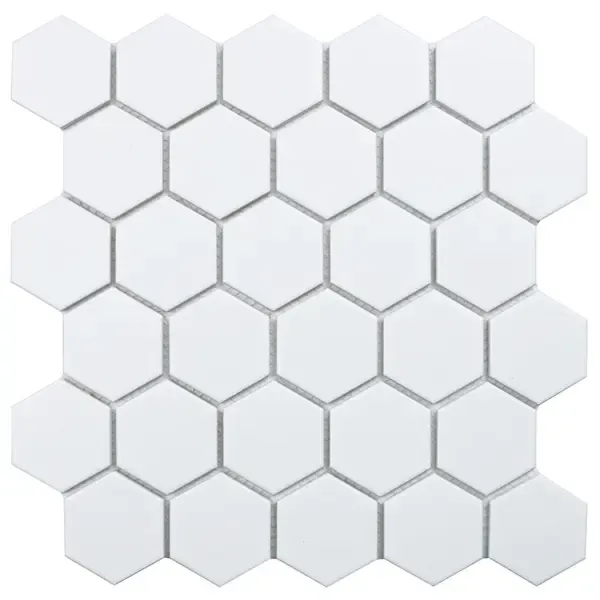 Мозаика керамическая Starmosaic Hexagon small White Matt 1610003 27x6см цвет белый