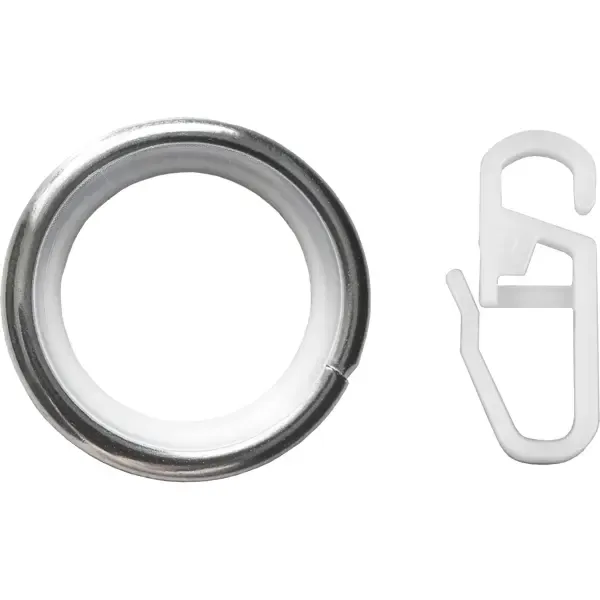 Кольцо с крючком металл цвет хром, 2 см, 10 шт. Без бренда None