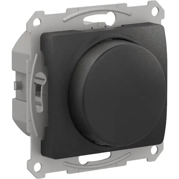 Светорегулятор (диммер) поворотно-нажимной LED RC 400Вт Антрацит Systeme Electric Glossa
