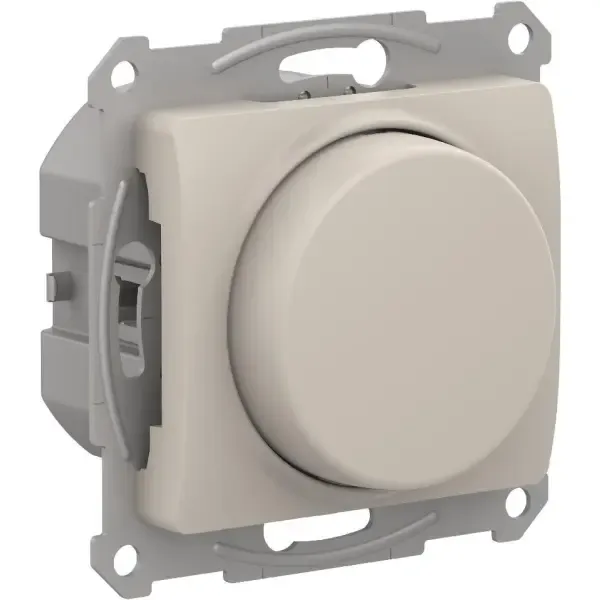 Светорегулятор (диммер) поворотно-нажимной LED RC 400Вт Молочный Systeme Electric Glossa