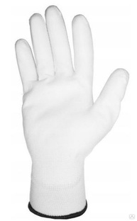 Перчатки "Для точных работ" полиэстеровые, полиуретановое покрытие, белые, Libry, 9(L)KPSP091 /12/ 