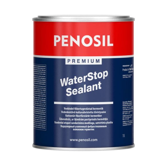 Герметик PENOSIL Premium WaterStop водонепроницаемый, армированный волокном, 1 л, серый 1308 /12/