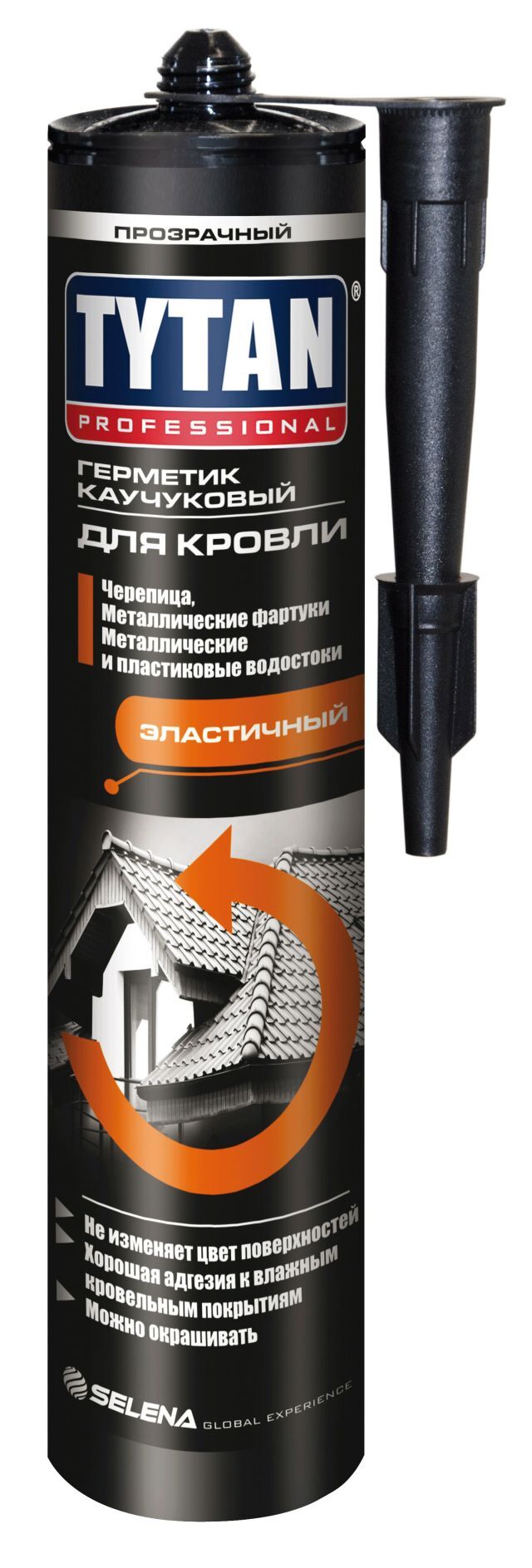 Герметик Tytan Professional каучуковый для кровли, черный, 310 мл /12/