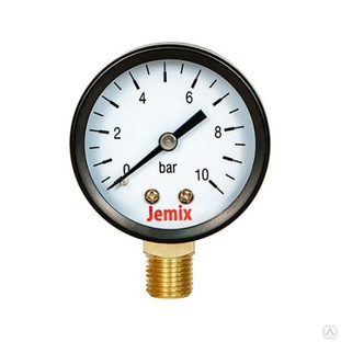 Манометр JEMIX XPS-R-10, 10 bar, д-50мм, бок. подключение /20/