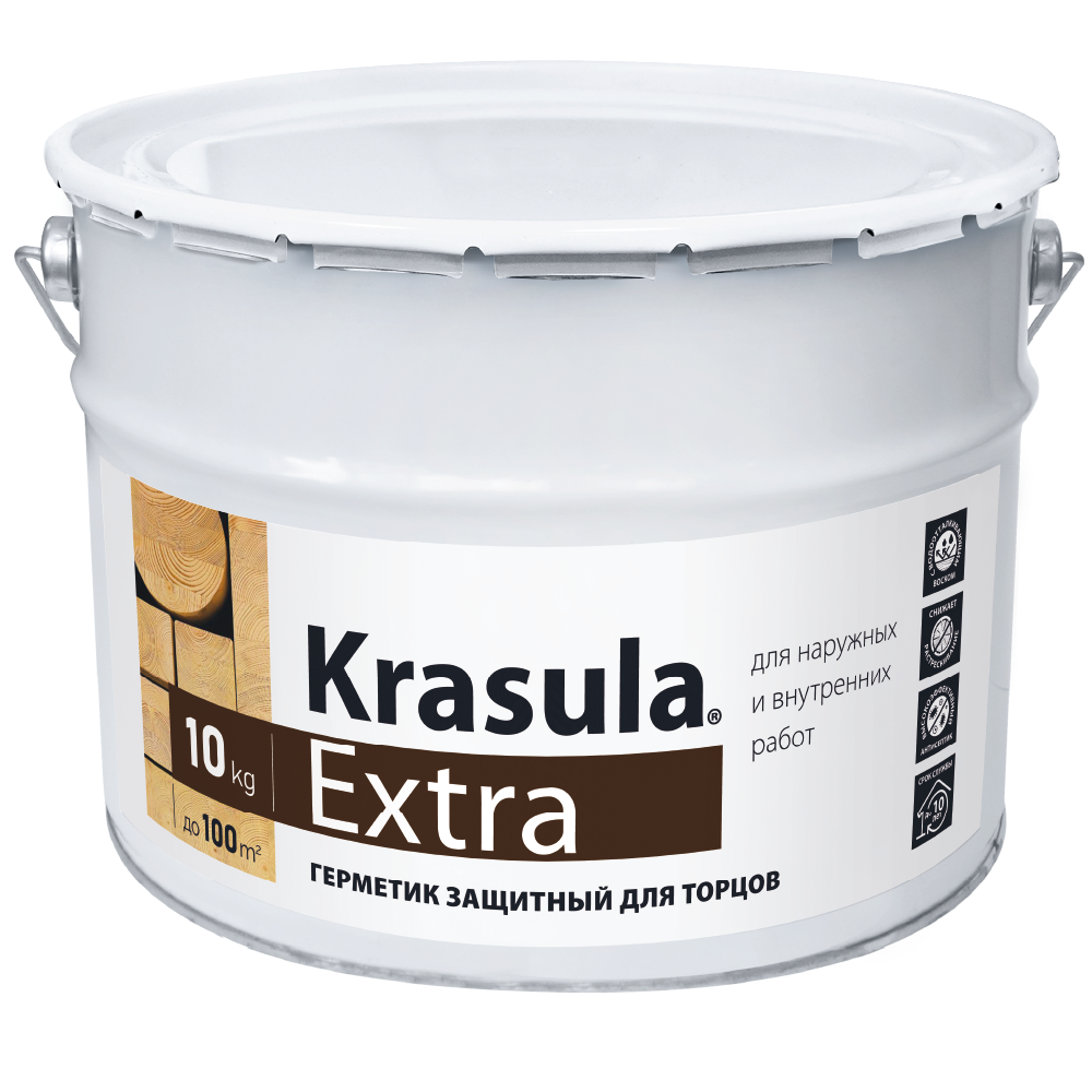 Krasula-Extra (Красула Экстра) Герметик защитный для торцов древесины. 3 л. Бесцветное покрытие.