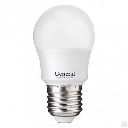 Лампа светодиодная 7 W G45F 2700К Е27 GENERAL шарик матовый