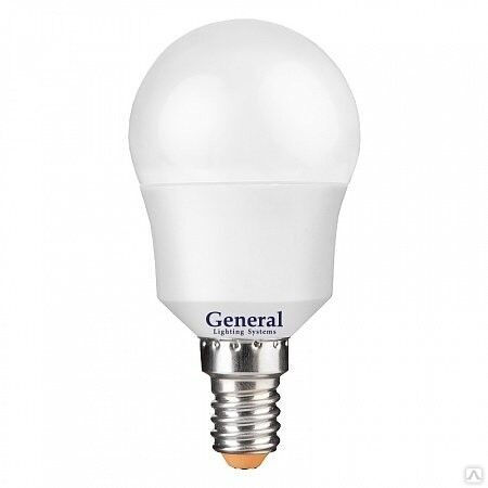 Лампа светодиодная 15 W G45F E14 4500K шарик матовый GLDEN GENERAL