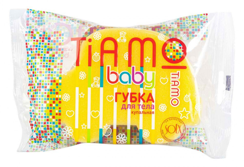 Губка для тела TIAMO Baby МАЛЫШ поролон 45 Акцент ЦБ-004423
