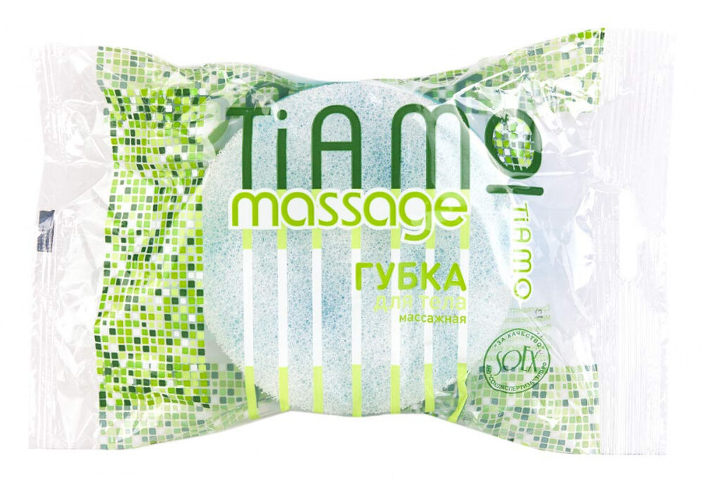 Губка для тела TIAMO Massage КОМФОРТ поролон+массаж 30 Акцент 970586