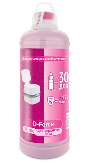 Жидкость для биотуалетов D-Force Pink 1,8 л для верхнего бачка 6 В-хоз ЦБ-041675