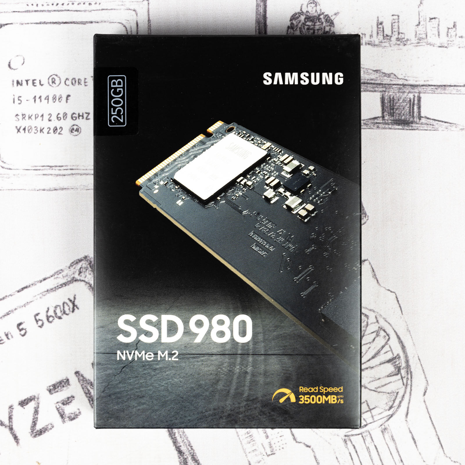 250Gb m.2 SSD накопитель NVMe Samsung 980 MZ-V8V250BW Жесткие диски для ноутбуков