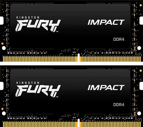 Оперативная память Kingston SO-DIMM DDR4 32GB (2x16GB) 3200MHz FURY Impact (KF432S20IBK2/32)