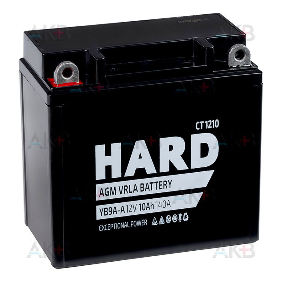 Аккумулятор HARD YB9A-A 12V 10Ah 140А (137x77x135) CT 1210 прям. пол.