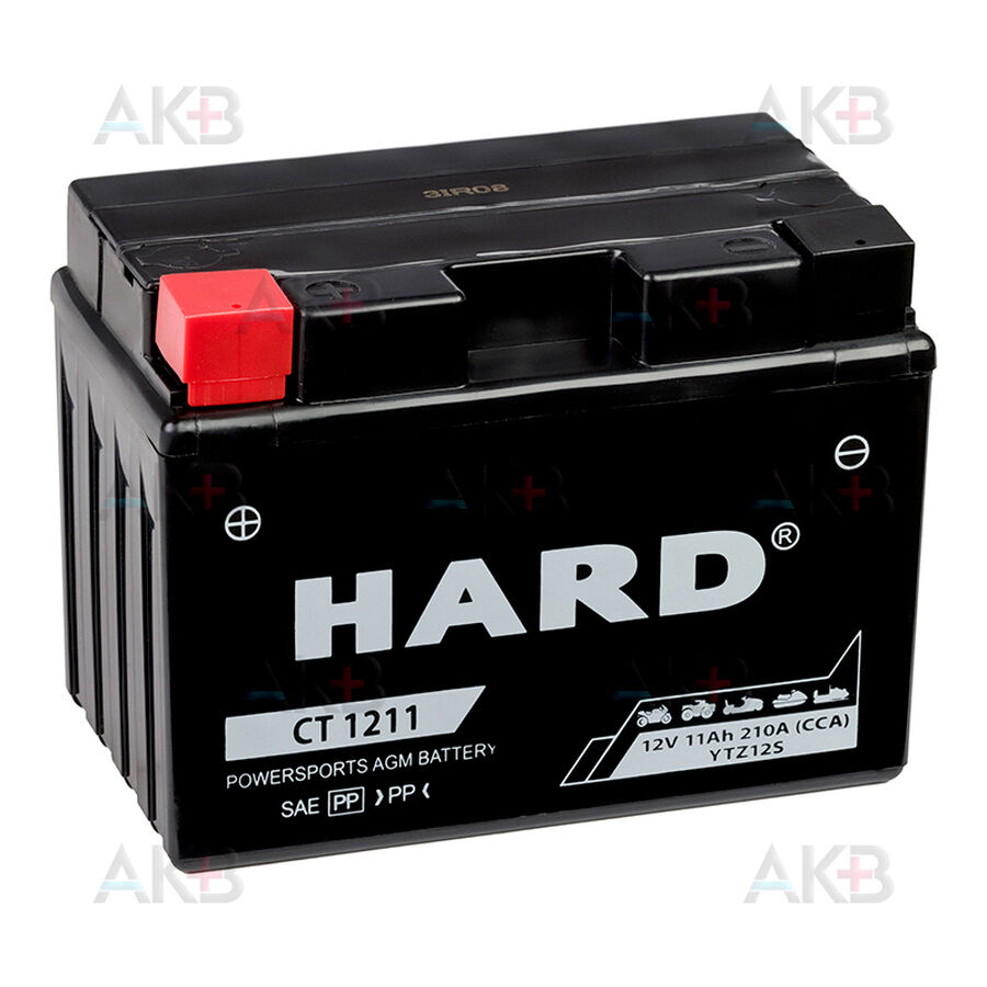 Аккумулятор HARD YTZ12S 12V 11 Ah 210А (150x87x110) CT 1211 прям. пол. AGM