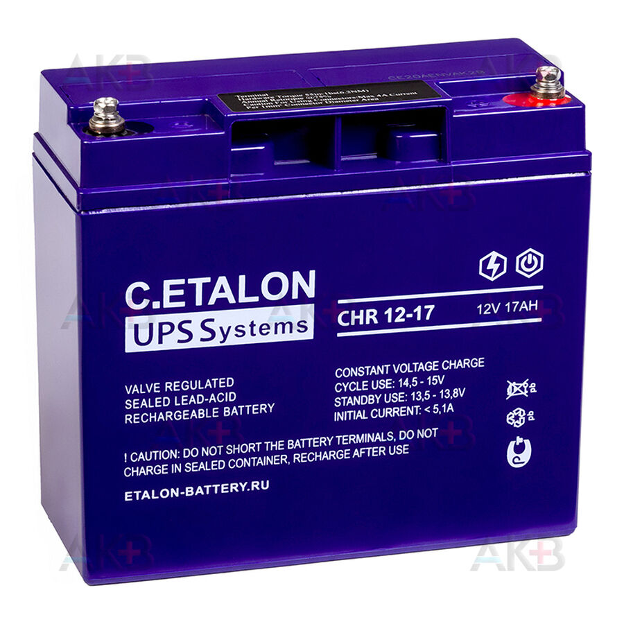 Аккумулятор С.ETALON CHR 1217 (12V 17 Ач 181x77x167)
