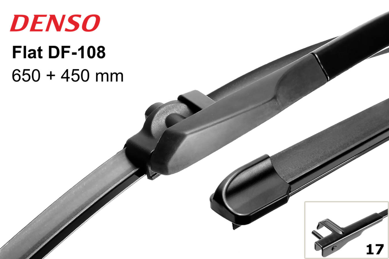 Щетка стеклоочистителя DENSO DF-108 комплект 650мм/26 и 450мм/18 (бескаркасные)