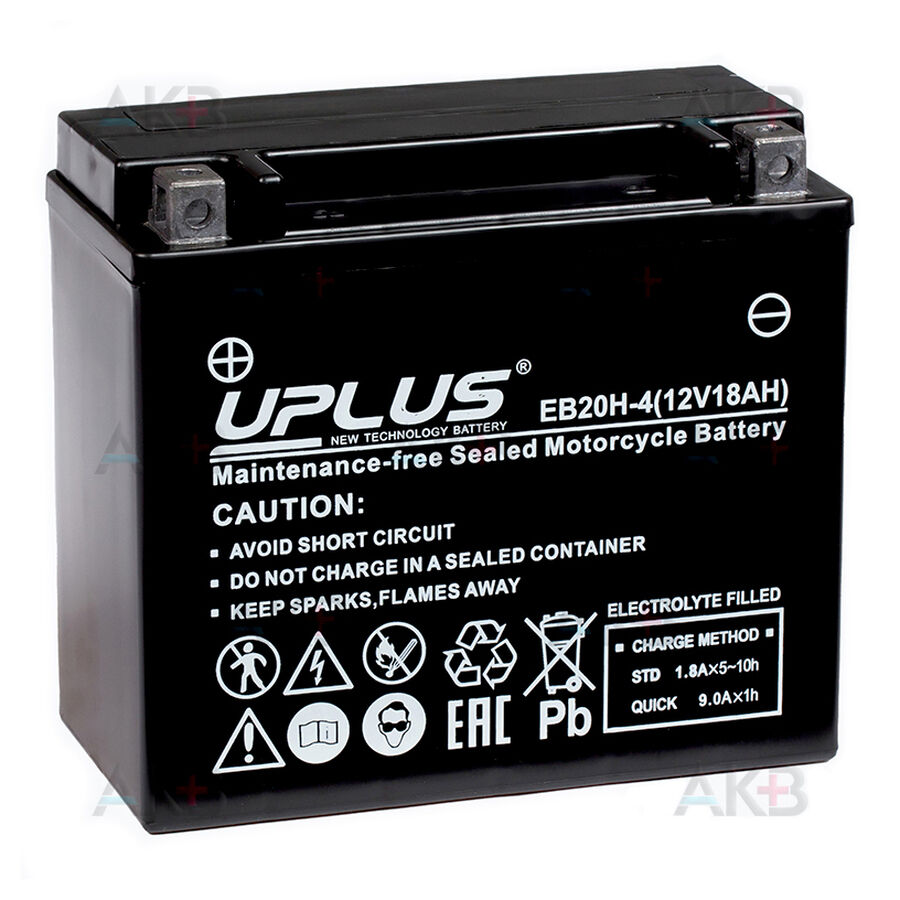 Аккумулятор Uplus EB20H-4 12V 18Ah 310А обр.пол. (175x87x155) Super Start AGM YTX20L-BS