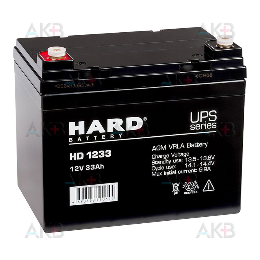 Аккумулятор HARD HD 1233 12V 33Ah (195x130x155) AGM