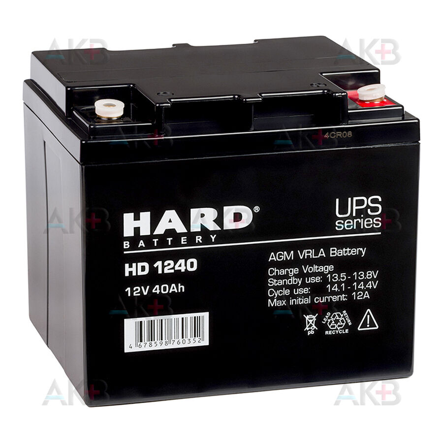 Аккумулятор HARD HD 1240 12V 40Ah (197x165x170) AGM